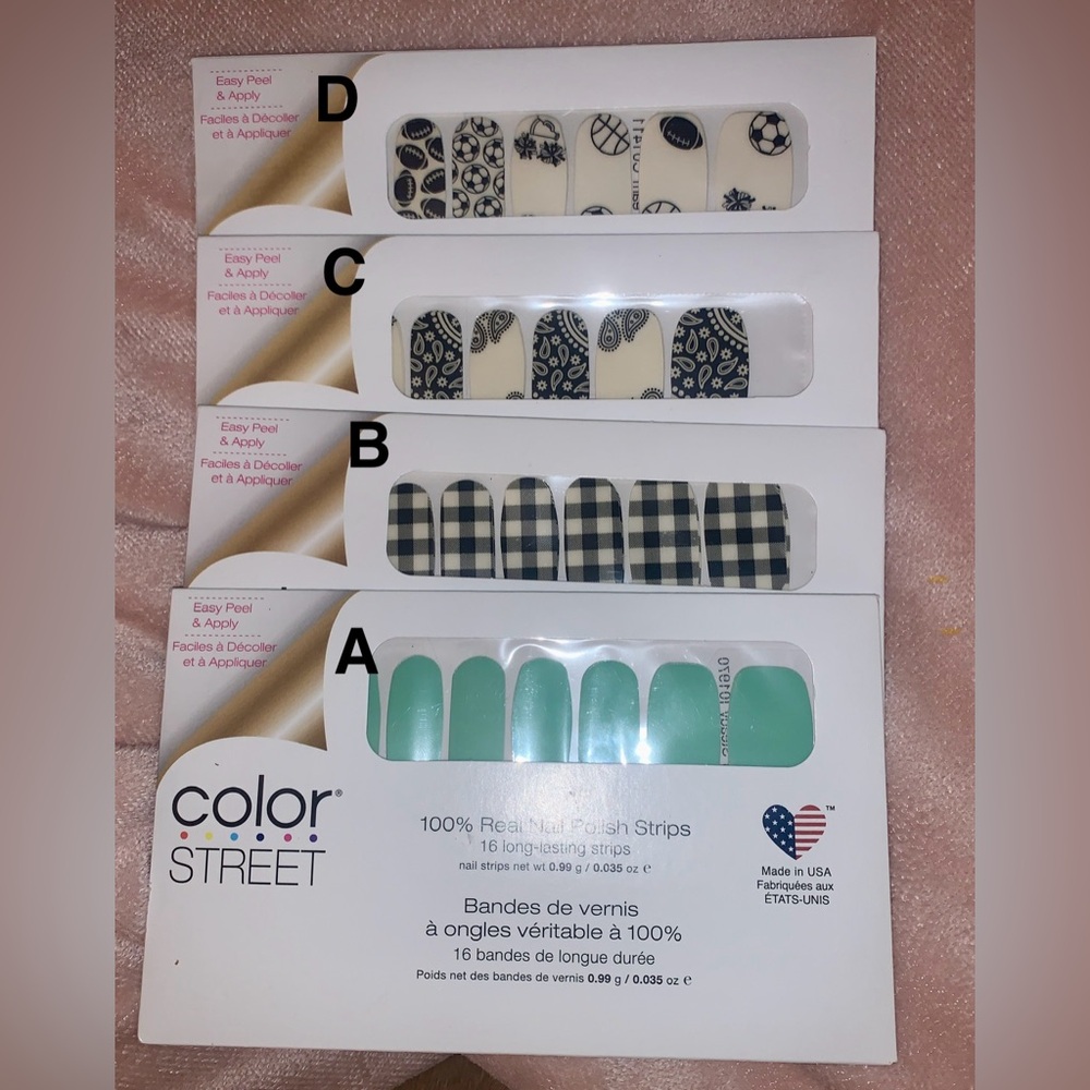 Color Street Nail Strips - Teal, Black & White Designs